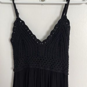3/$20 High low dress with crochet top and adjustable straps